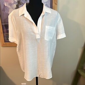 Short sleeved linen blouse size M Elliott Lauren